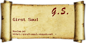 Girst Saul névjegykártya